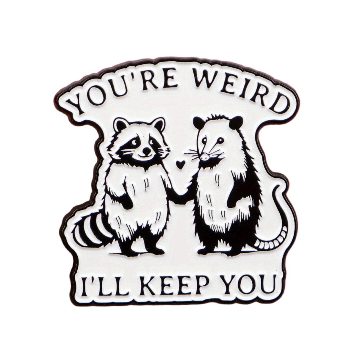Weird Love Lapel Pin – Trash Romance Metal Badge