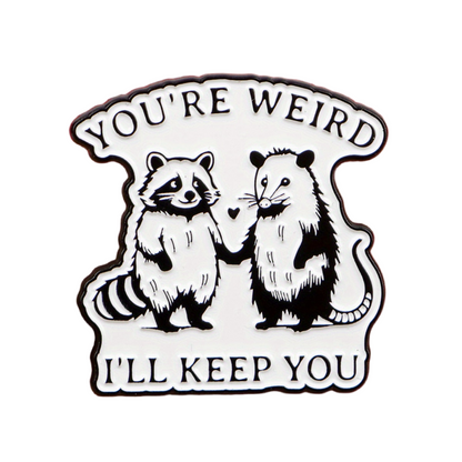 Weird Love Lapel Pin – Trash Romance Metal Badge