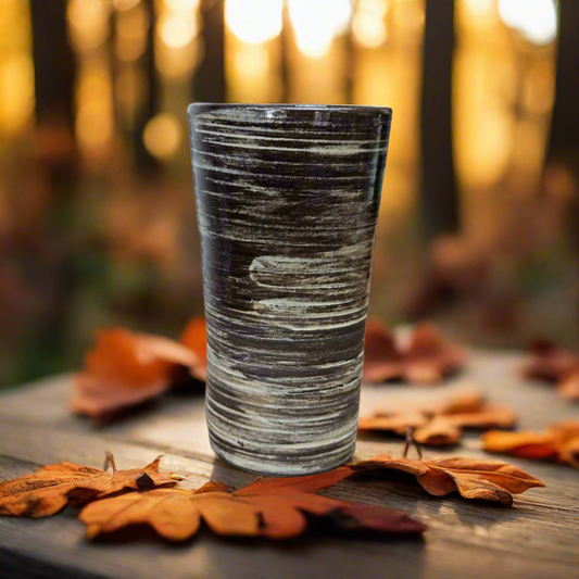 Earthen Flow Tumbler – Time Layered Ritual Vessel, Ø7×13.5 cm