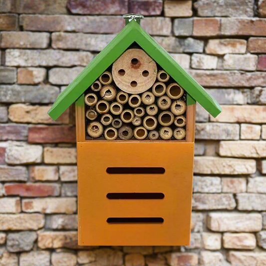 Citrus Roof Wooden Insect Hotel – Habitat for the Helpful, Ø12×23×7.5 cm