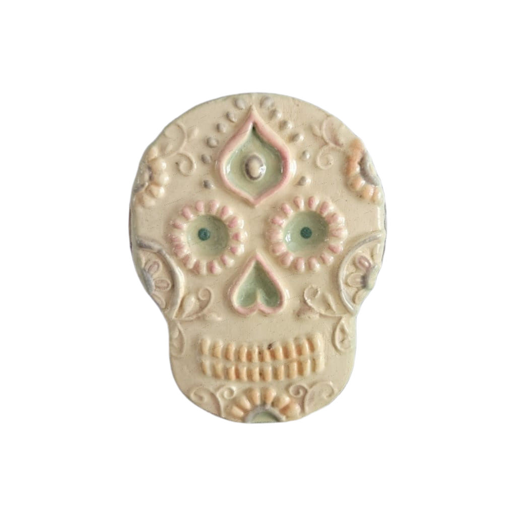 Día de los Muertos Fridge Magnet – Memory & Renewal Ceramic Ornament, Ø5.5×7 cm