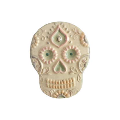 Día de los Muertos Fridge Magnet – Memory & Renewal Ceramic Ornament, Ø5.5×7 cm