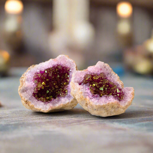  Pink Quartz Crystal Geode – Stone of Heart Harmony, ~7 × 7 cm by ANAS