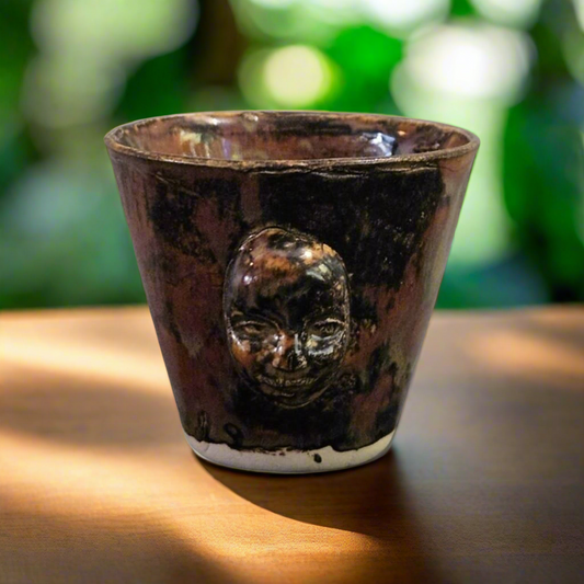 Martian Doll Face Mini Jar - One-of-a-Kind Collectible for Shots & Succulents, Ø4.5×5.5cm