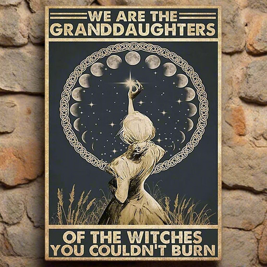 Witches' Granddaughters Metal Sign – Ancestral Power Wall Art, 20×30 cm
