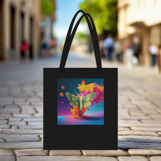 Rainbow Moth Eco‑Cotton Tote – Earth-Kind, Durable & Colorful, 10 liter / in 2 kleuren