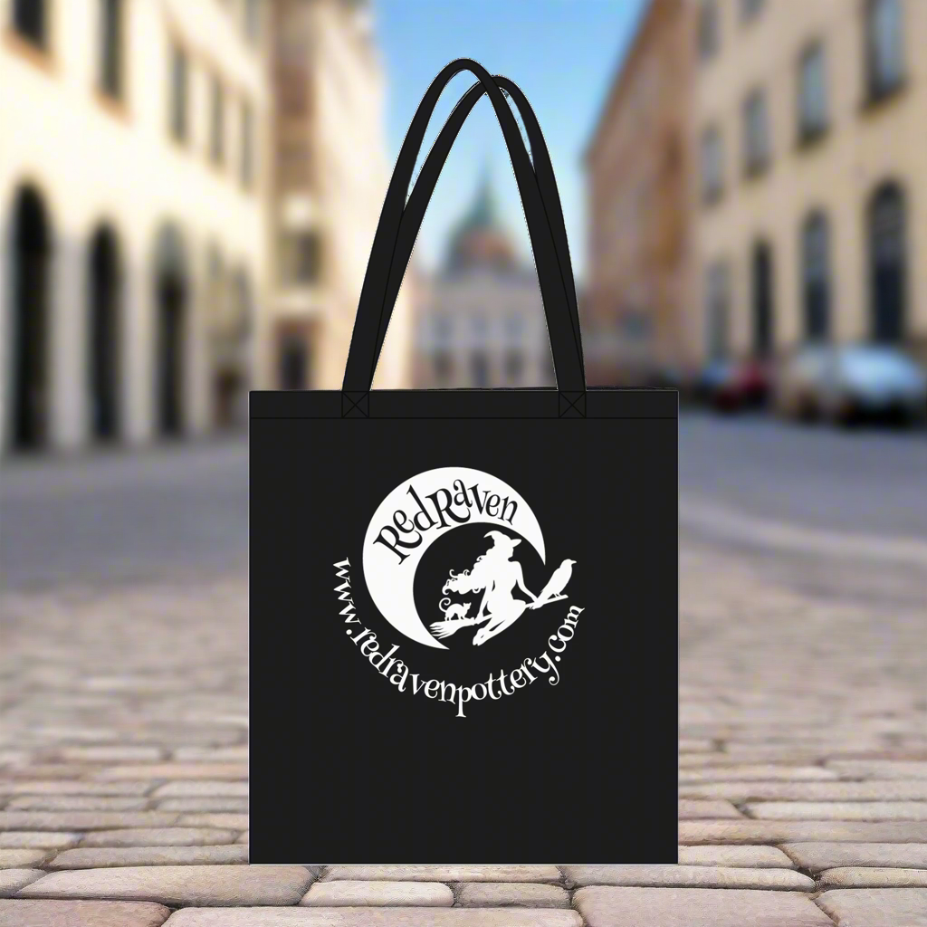 Red Raven Pottery Eco-Cotton Tote – Iconic Design for Ceramic Devotees, 10 L / in 2 colors