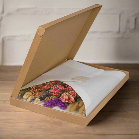 Dusky Dawn Dried Letterbox Bouquet– Thoughtful Touch in Bloom, 30 cm