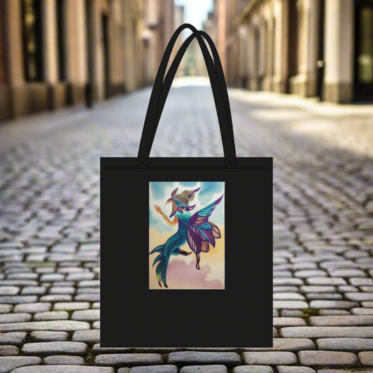 I Fly Away Eco‑Cotton Tote – Earth-Kind, Durable & Time, 10 liter / 2 kleuren