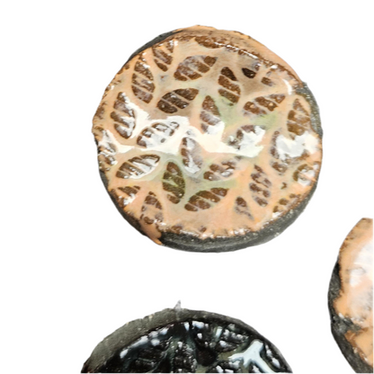 Botanical Drift Ceramic Fidgets – Grounding Tokens for ADHD, PTSD & Spectrum Relief, Ø2×0.5 cm