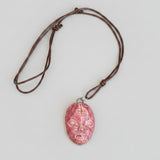 Doll Face Necklace – Occult Ceramic Pendant, 4 × 3 cm