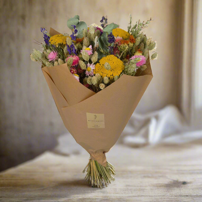 Golden Harvest Dried Bouquet – Rich Preserved Beauty, Ø30×55 cm