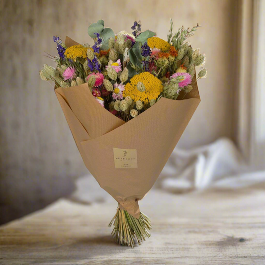 Golden Harvest Dried Bouquet – Rich Preserved Beauty, Ø30×55 cm