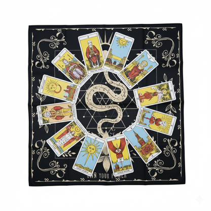 Serpent Altar Cloth – Symbolic Renewal for Rituals, 49×49 cm