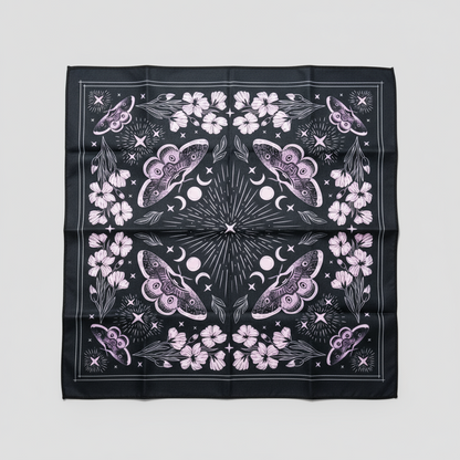 Nocturnal Moth Altar Cloth – Night Bloom for Rituals, 49×49 cm