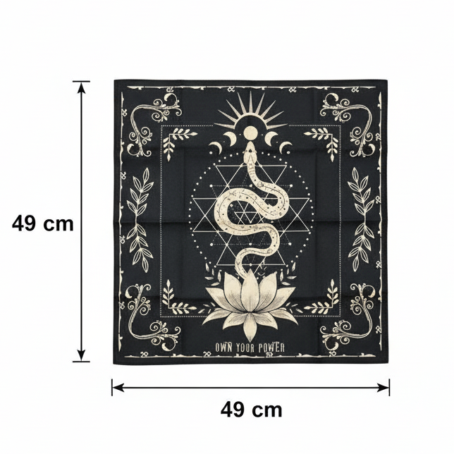 Serpent Altar Cloth – Symbolic Renewal for Rituals, 49×49 cm