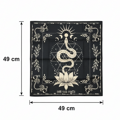 Serpent Altar Cloth – Symbolic Renewal for Rituals, 49×49 cm