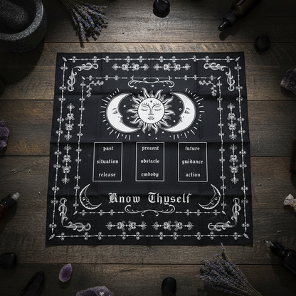 Know Thyself Altar Cloth – Reflection and Insight for Rituals, 49×49 cm