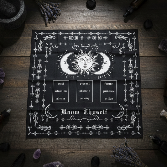 Know Thyself Altar Cloth – Reflection and Insight for Rituals, 49×49 cm