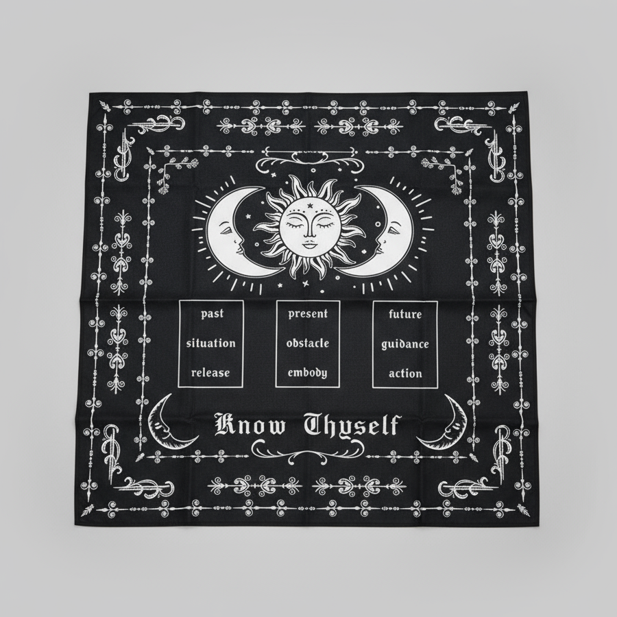 Know Thyself Altar Cloth – Reflection and Insight for Rituals, 49×49 cm