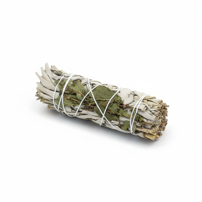 White Sage & Rosemary Smudge Stick – Smoke of Focus & Clarity, 10 cm