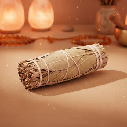 White Sage & Yerba Santa Smudge Stick – Smoke of Clarity & Courage, 10 cm