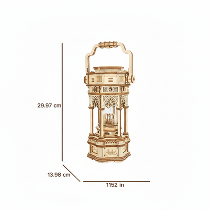 Victorian Lantern DIY Wooden Music Box Kit – Retro Ilumination,210 Pieces by Robotime