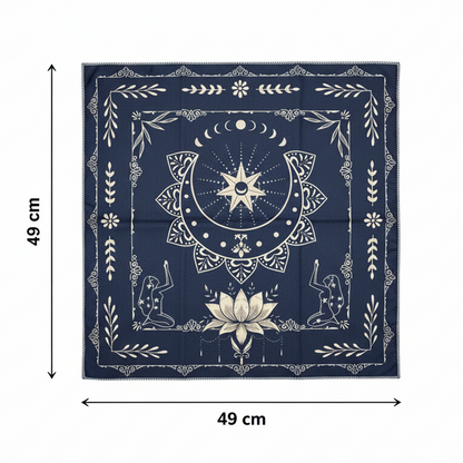 Black Lotus Altar Cloth – Celestial Grounding for Rituals, 49×49 cm