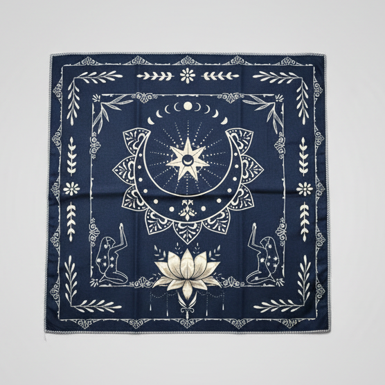 Black Lotus Altar Cloth – Celestial Grounding for Rituals, 49×49 cm