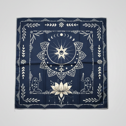 Black Lotus Altar Cloth – Celestial Grounding for Rituals, 49×49 cm