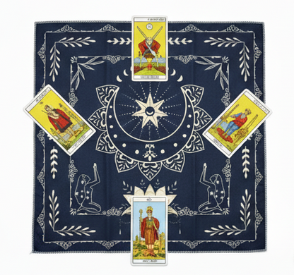 Black Lotus Altar Cloth – Celestial Grounding for Rituals, 49×49 cm