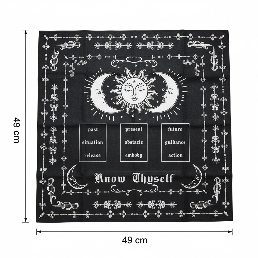 Know Thyself Altar Cloth – Reflection and Insight for Rituals, 49×49 cm
