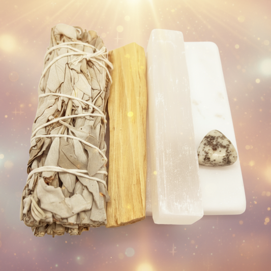 Energy Cleansing Smudge Kit with Agate  – Ritual of Grounding & Strength