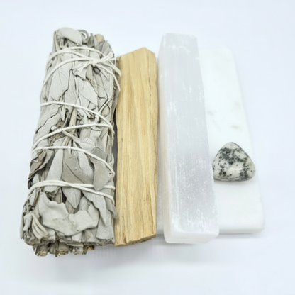 Energy Cleansing Smudge Kit with Agate  – Ritual of Grounding & Strength