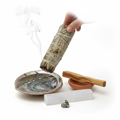 White Sage & Cedar Smudge Stick – Smoke of Protection & Grounding, 10 cm