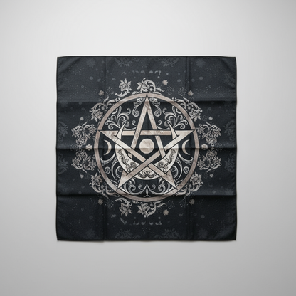 Pentacle Altar Cloth – Elemental Balance for Rituals, 49×49 cm