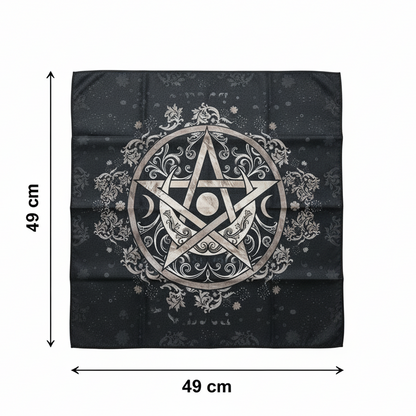 Pentacle Altar Cloth – Elemental Balance for Rituals, 49×49 cm
