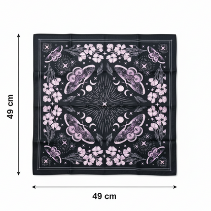 Nocturnal Moth Altar Cloth – Night Bloom for Rituals, 49×49 cm