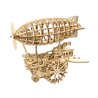 Skyward Dreams DIY Wooden Airship Kit – Steampunk Flight Wonder, 229 pieces by Robotime