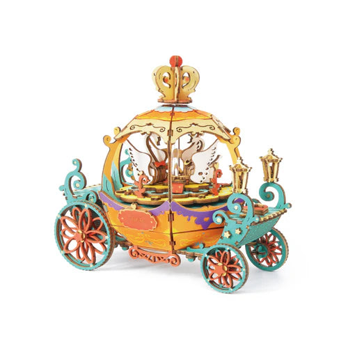 Enchanted Pumpkin Carriage DIY Wooden Music Box – Elegant Fairytale Ride, 165 pieces by Robotime