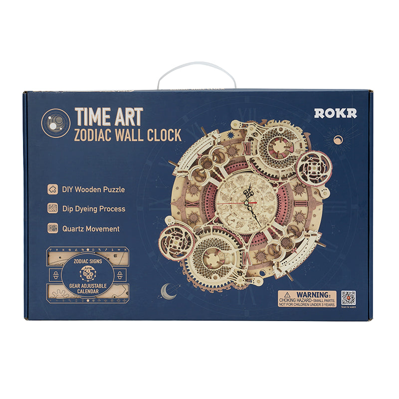 Zodiac Timekeeper DIY Wooden Clock Kit – Baroque Cosmic Precision, 168 pieces by Robotime