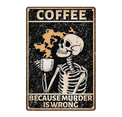 Coffee Addict Wooden Wall Sign – Dark Humor Brew Wall Art, 15×20 cm