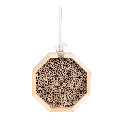 Honeycomb Refuge Wooden Insect Hotel – Geometry in Nature, Ø15×15×9 cm