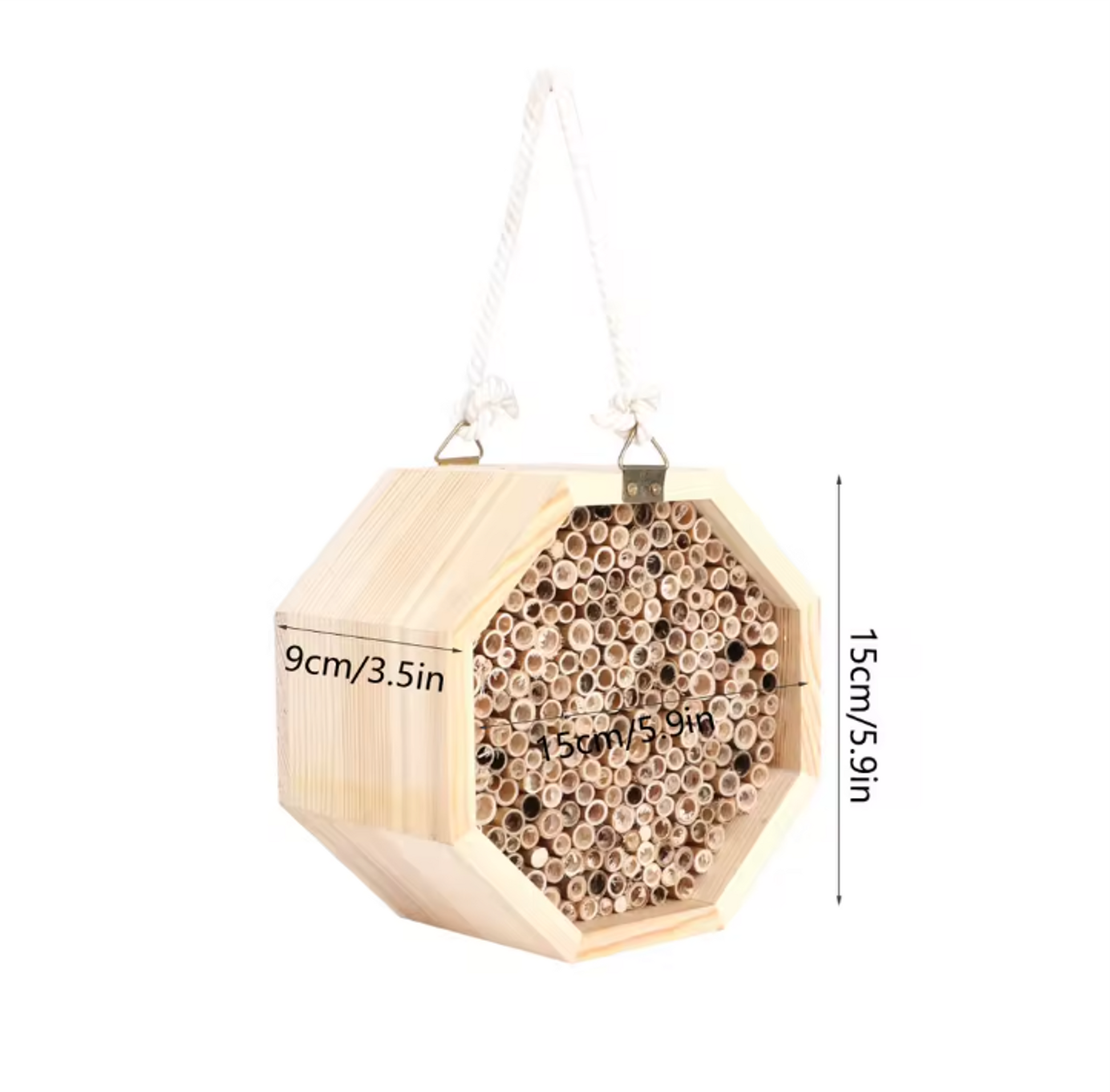 Honeycomb Refuge Wooden Insect Hotel – Geometry in Nature, Ø15×15×9 cm