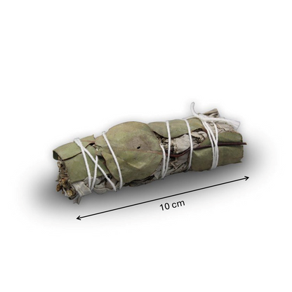 White Sage & Eucalyptus Smudge Stick – Smoke of Renewal & Breath, 10 cm