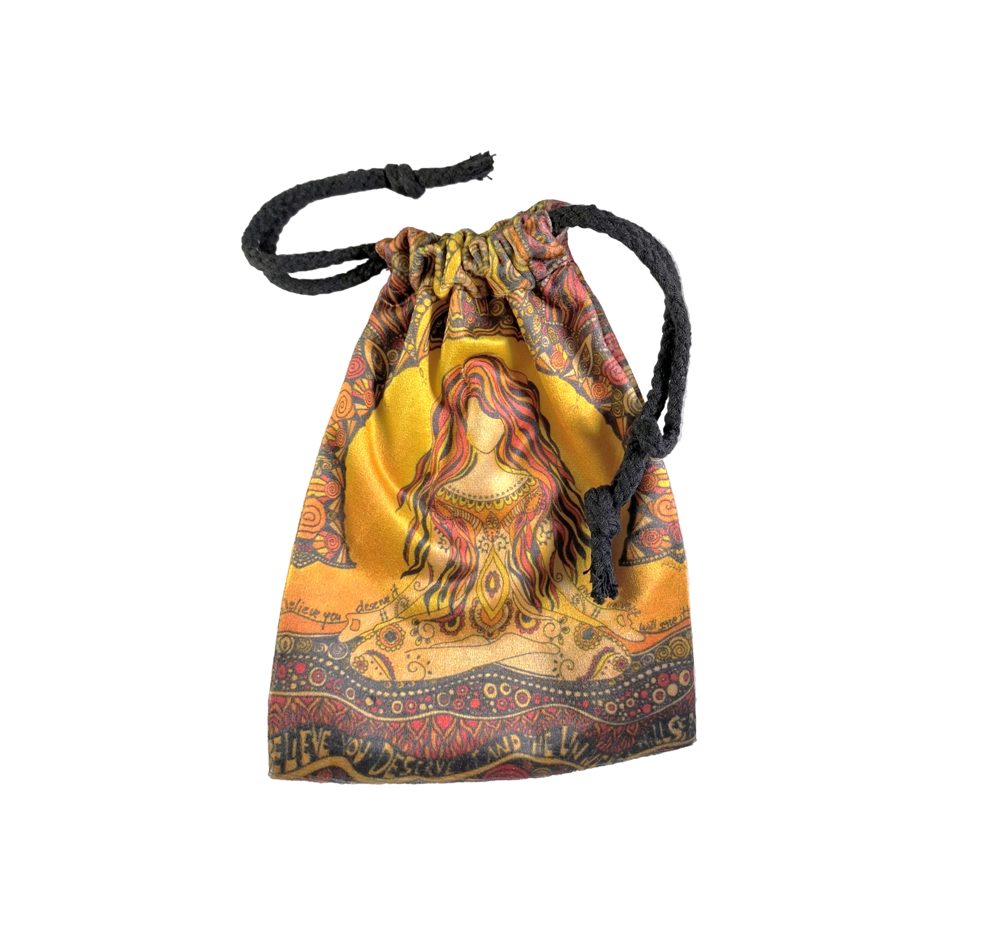 Ginger Witch Tarot & Oracle Card Bag – Sunlit Ritual Pouch, 8×13 cm