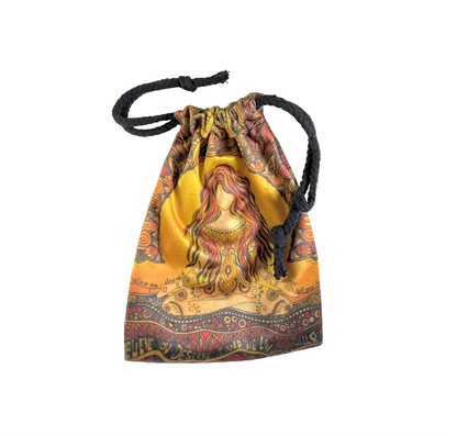 Ginger Witch Tarot & Oracle Card Bag – Sunlit Ritual Pouch, 8×13 cm