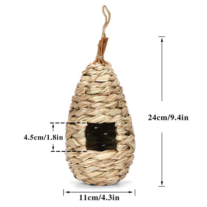 Woven Haven Natural Birdhouse – Nesting Magic for Slow Gardens, Ø11×24 cm