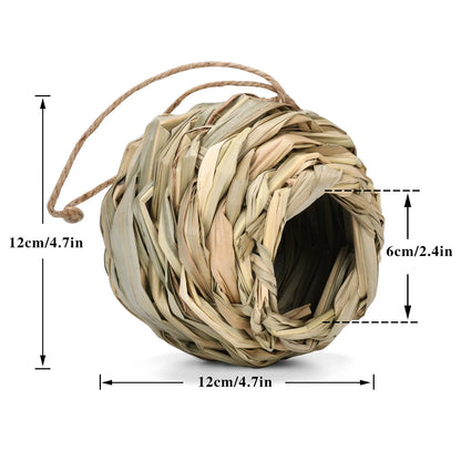 Palm Shelter Natural Birdhouse – Wild Simplicity in a Woven Shell, Ø12×12 cm