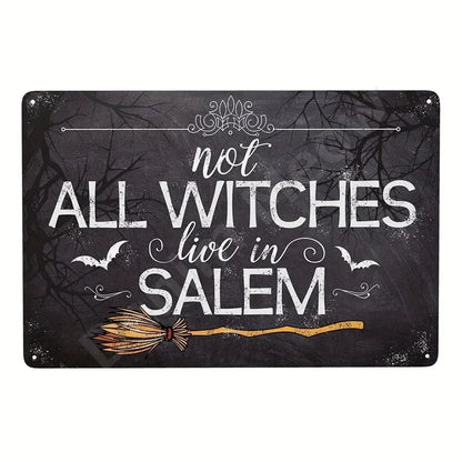 Salem Witches Metal Sign – Witchy Warning Wall Art, 20×30 cm